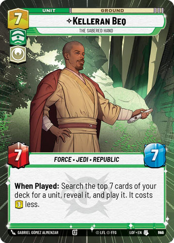 Kelleran Beq - The Sabered Hand (840) (Hyperspace Foil) (840) [Legends of the Force]