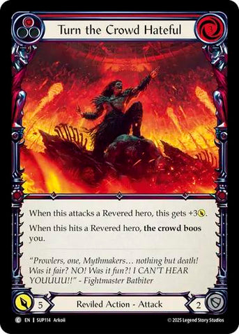 Turn the Crowd Hateful (Red) [SUP114] (Super Slam)  Rainbow Foil
